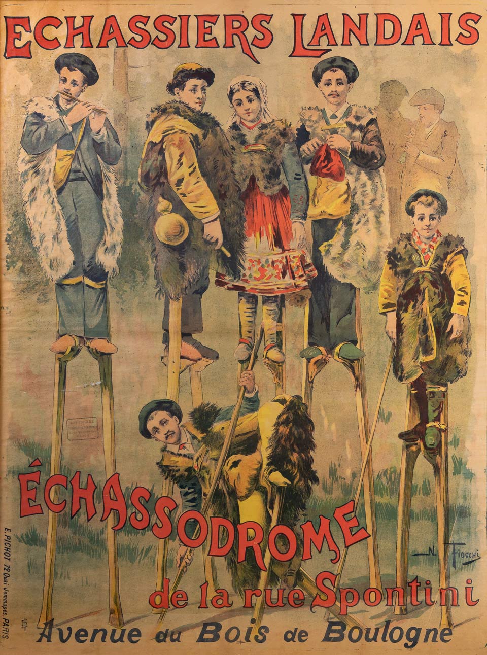 Échassiers Landais, Échassodrome de la rue Spontini. Affiche