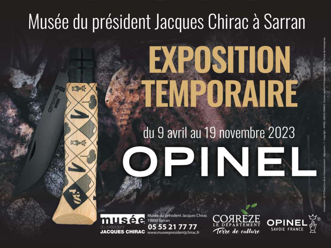 Affiche exposition OPINEL 2023_musée du président Jacques Chirac_Sarran