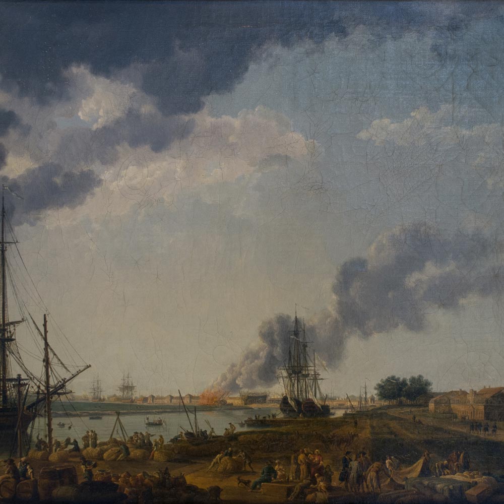 Vue du Port de Rochefort, prise du Magasin des Colonies (détail) d'après Vernet