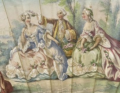 détail d'un décor d'éventail