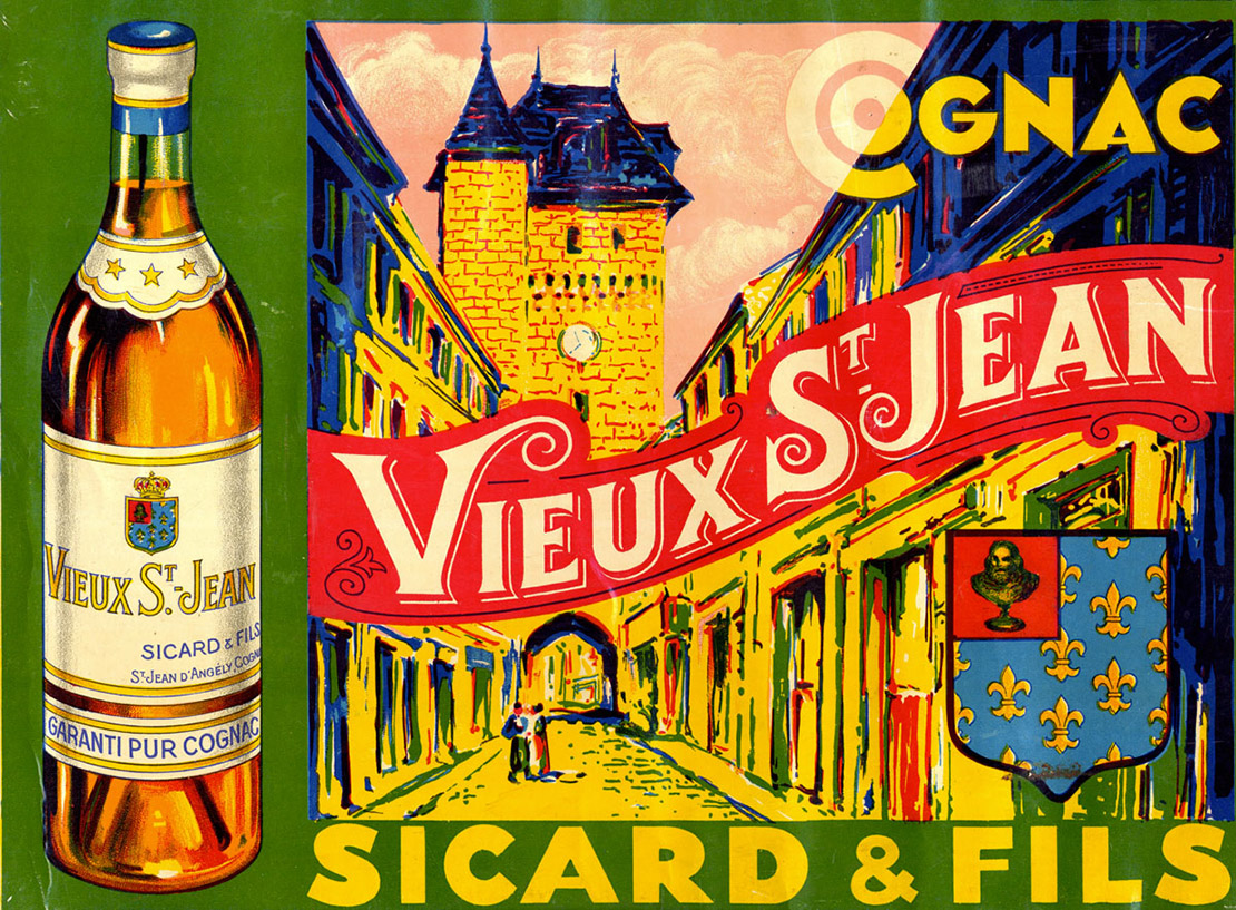 Publicité pour la marque de cognac Sicard et fils