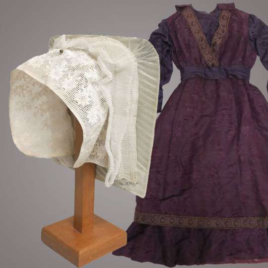 Robe et coiffe, nouveau don au musées de la CAN, Niort.