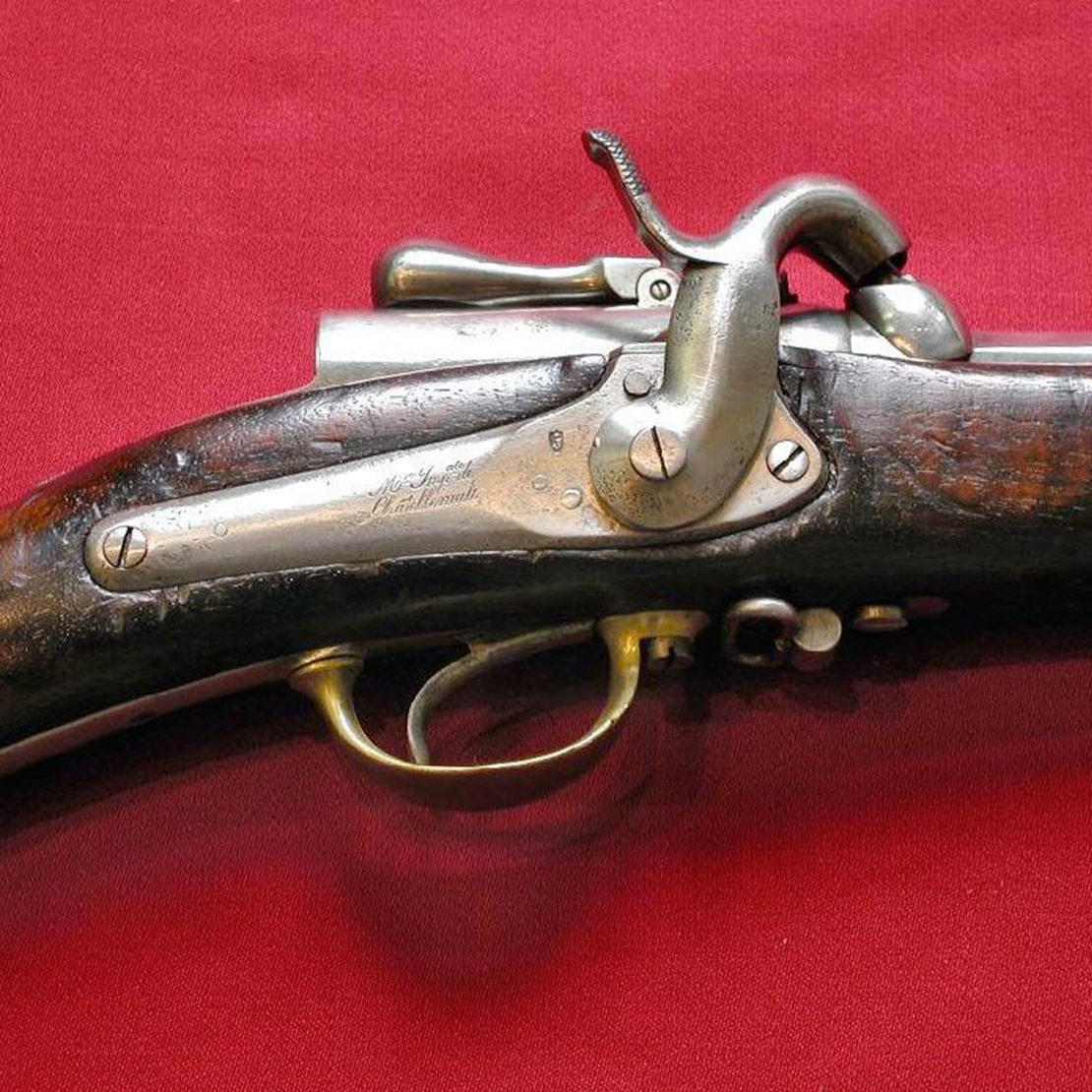 platine à percussion du mousqueton d'essai de cavalerie 1856